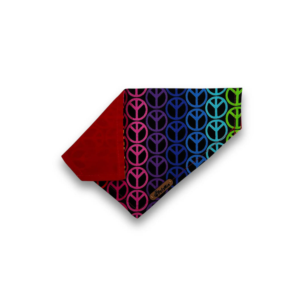 Bandana reversible ESTAMPADO - Logo hippie multicolor-camas-para-perros