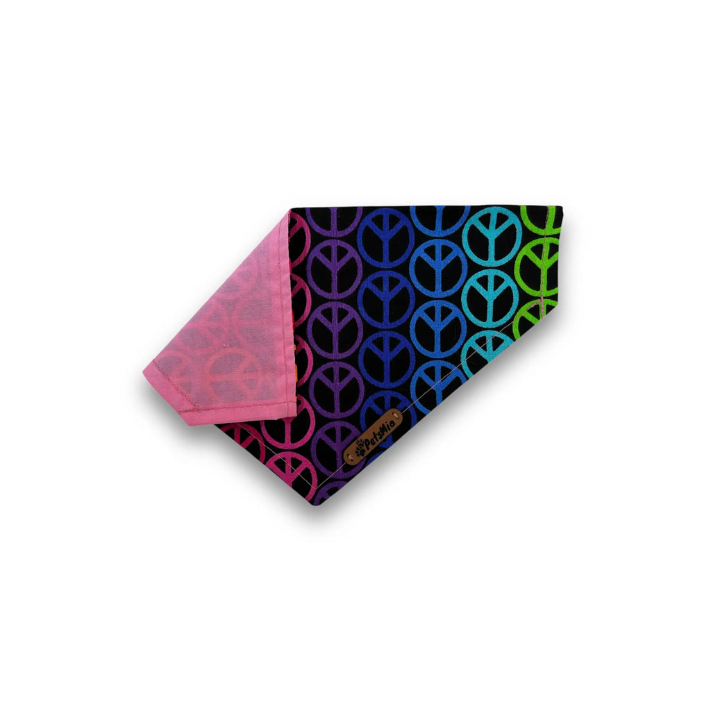 Bandana reversible ESTAMPADO - Logo hippie multicolor-camas-para-perros